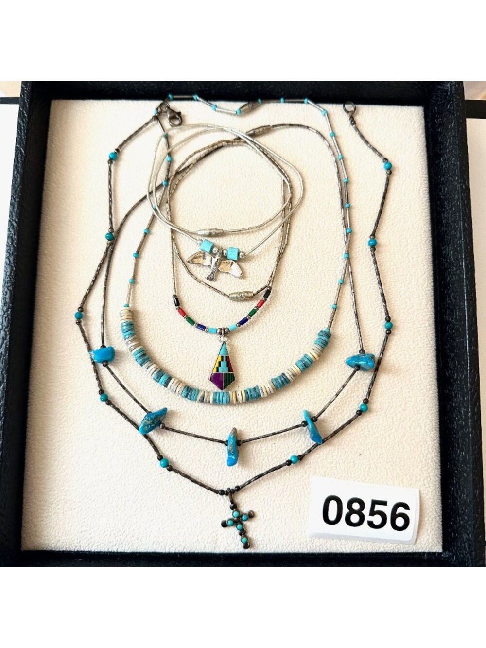 Lot Vintage South Western Tourist Souvenir Heishi Gemstone Necklaces Untested